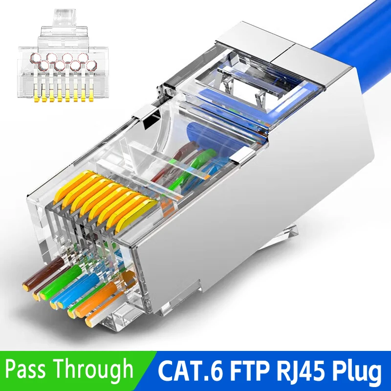 Rj45 Jack - Cat6 Pass Through Shielded RJ45 Modular