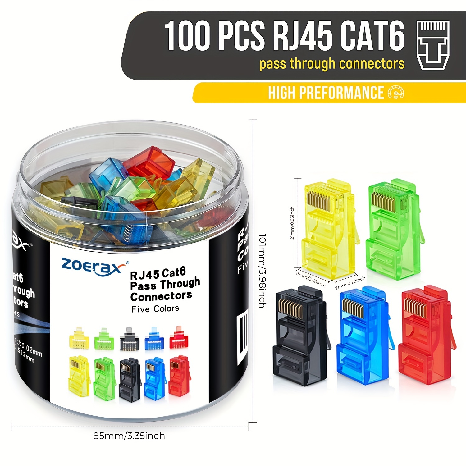 ZoeRax 100Pcs RJ45 Cat6 Connec - Rj45 Jack review and price