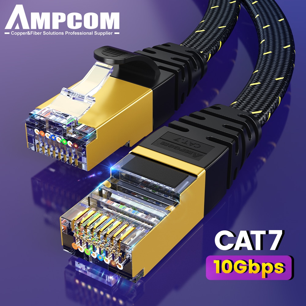 AMPCOM CAT7 Ethernet Cable Fla - Rj45 Jack review and price