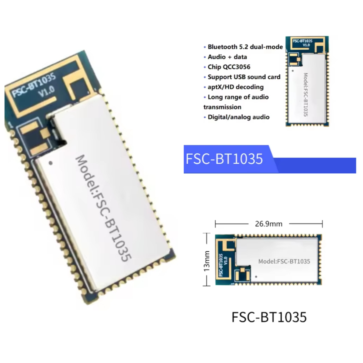 FSC-BT1035 module QCC3056 chip - Usb Sound Card review and price