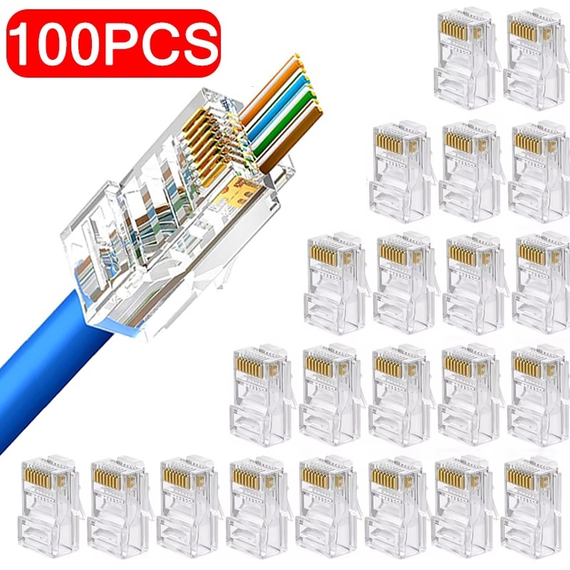 100pcs RJ45 Cat6 Cat5e Pass Th - Rj45 Jack review and price